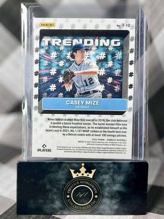Casey Mize 2022 Panini Donruss Trending Vector Holo /999 #T-10 Detroit Tigers SP