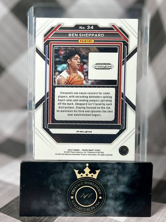 Ben Sheppard 2023 Panini Prizm Draft Picks Green Rookie #34 Pacers RC & Belmont