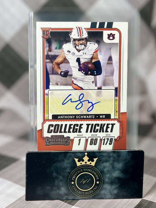 Anthony Schwartz 2021 Contenders Draft Picks College Ticket Rookie Auto #128 MIA