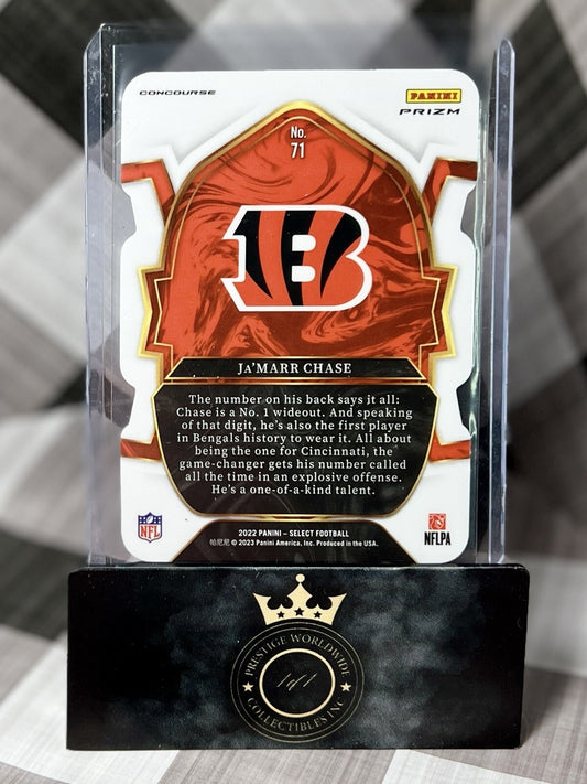 JA'MARR CHASE 2022 Panini Select SILVER PRIZM DIE-CUT Parallel #71 CIN Bengals