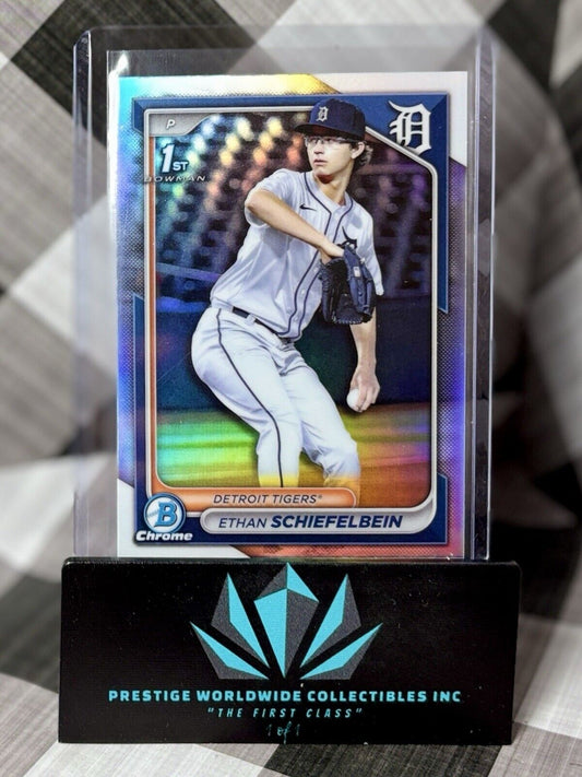 Ethan Schiefelbein 2024 Bowman Chrome Draft 1st Refractor #BDC-7 Detroit Tigers