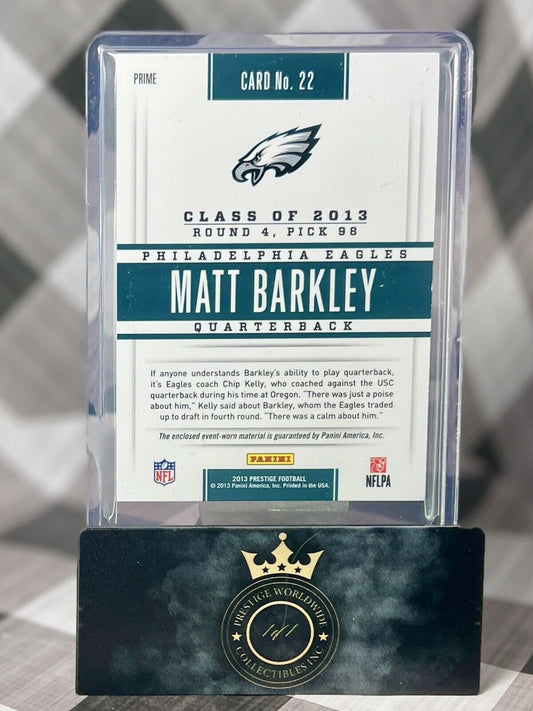Matt Barkley 2013 Prestige Game Used Jersey Patch Rookie 1st 1/49 #22 PHI Eagles