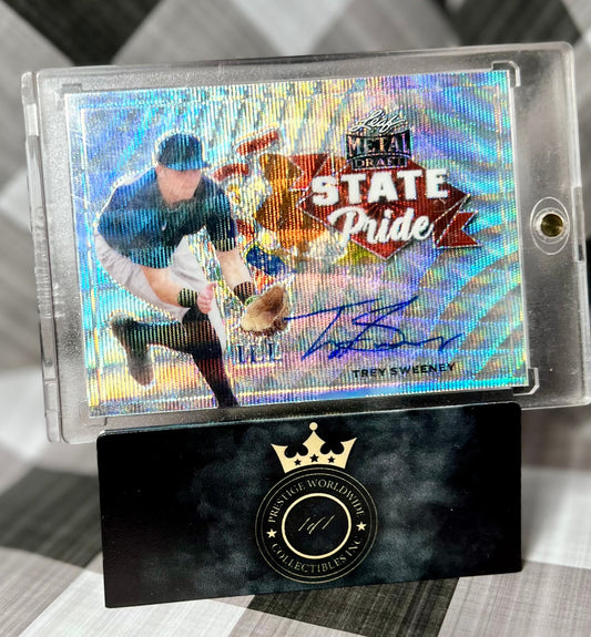 Trey Sweeney 2021 Leaf Metal Draft Silver Wave Auto #SP-TS1