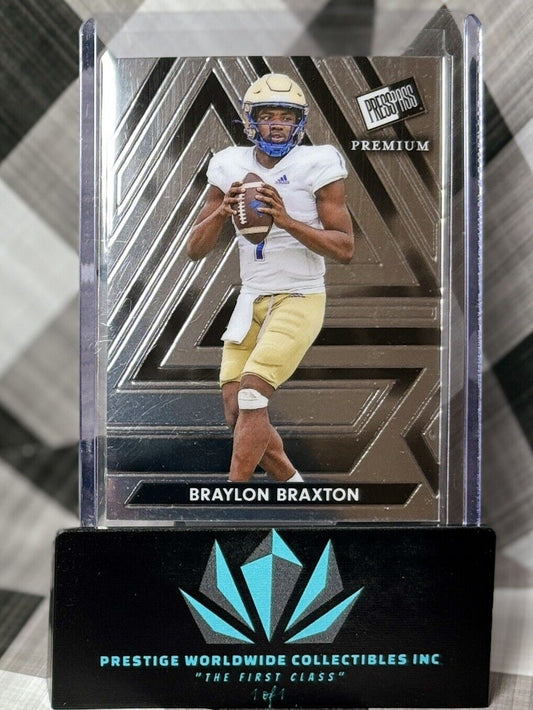 Braylon Braxton 2024 Leaf Press Pass Premium Prospect #103 Tulsa & Marshall QB