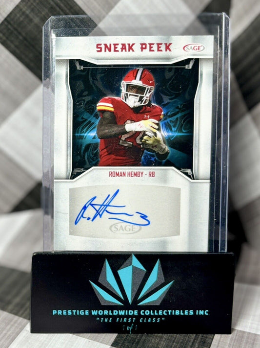Roman Hemby 2024 Sage Low Series Sneak Peek Auto #SPA-RH Maryland Terrapins