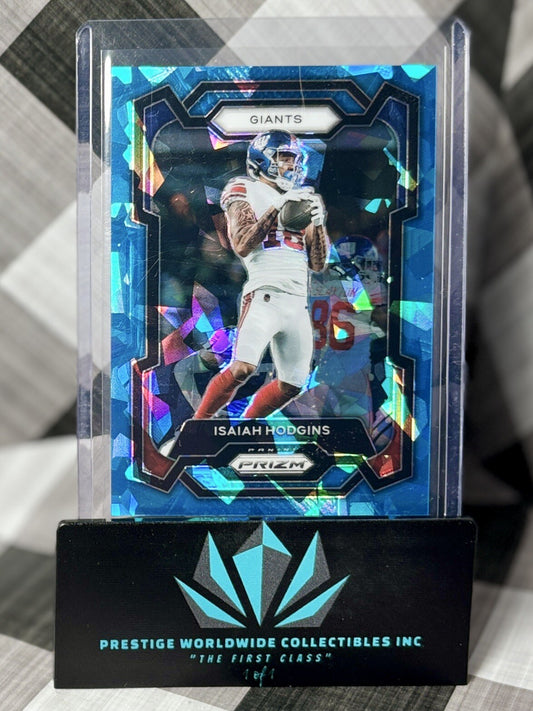 Isaiah Hodgins 2023 Panini Prizm Blue Ice /99 #223 New York Giants