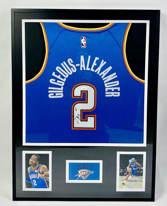 Shai Gilgeous Alexander SGA Signed Oklahoma City Thunder Framed Jersey JSA COA