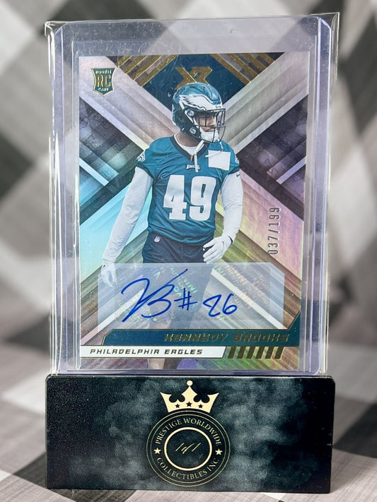 Kennedy Brooks 2022 Panini XR Rookie Auto /199 #157 Philadelphia Eagles SP