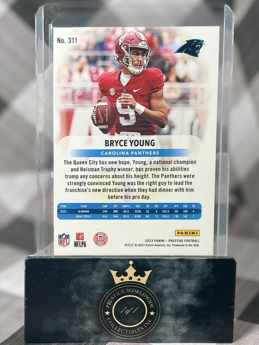 Bryce Young 2023 Prestige Xtra Points Sunburst Rookie #311 Carolina Panthers RC