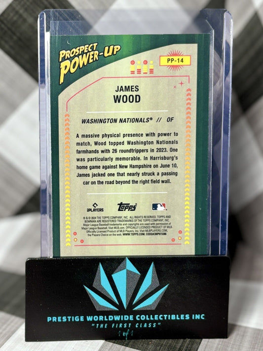 James Wood 2024 Bowman Chrome Prospect Power Up Mojo Refractor #PP-14 Nationals