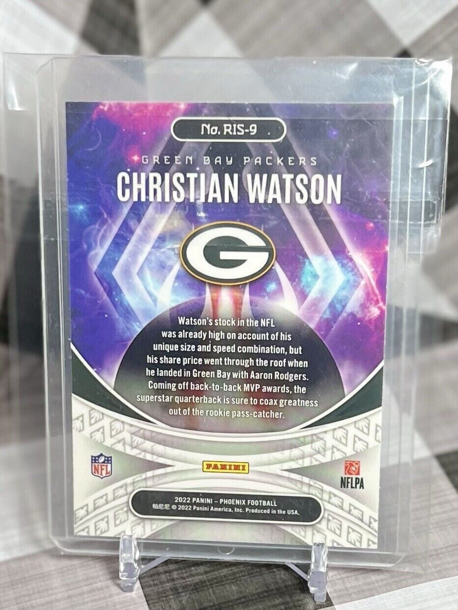 Christian Watson 2022 Panini Phoenix NFL #RIS-9 Rookie Rising Silver PACKERS RC
