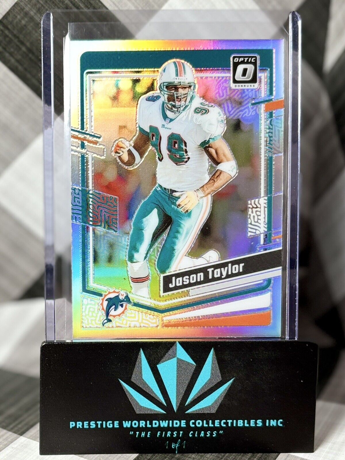 Jason Taylor 2023 Donruss Optic Silver Holo Prizm #115 Miami Dolphins