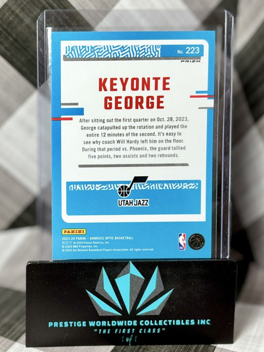 Keyonte George 2023-24 Donruss Optic Purple Prizm Rated Rookie #223 Utah Jazz RC