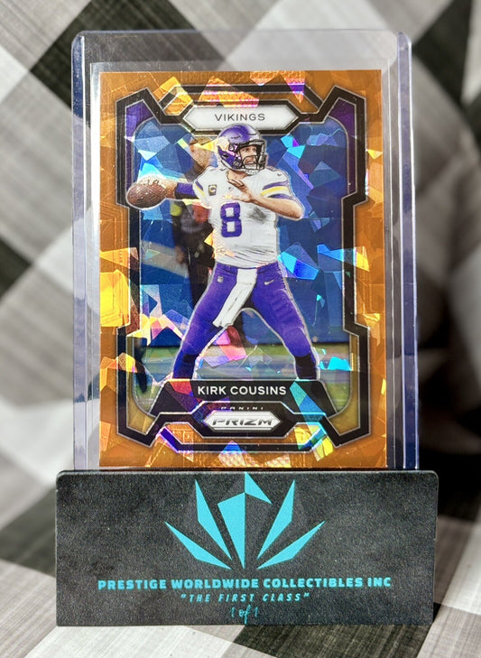 Kirk Cousins 2023 Panini Prizm Orange Cracked Ice #197 Vikings & ATL Falcons