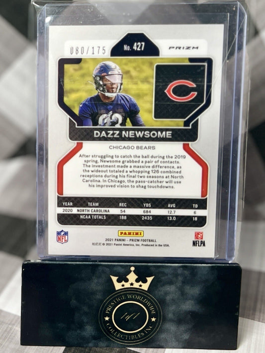 Dazz Newsome 2021 Panini Prizm Green Hyper Prizm Rookie /175 #427 CHI Bears RC
