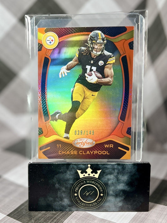 Chase Claypool 2021 Panini Certified Mirror Orange /149 #23 Pittsbugh Steelers