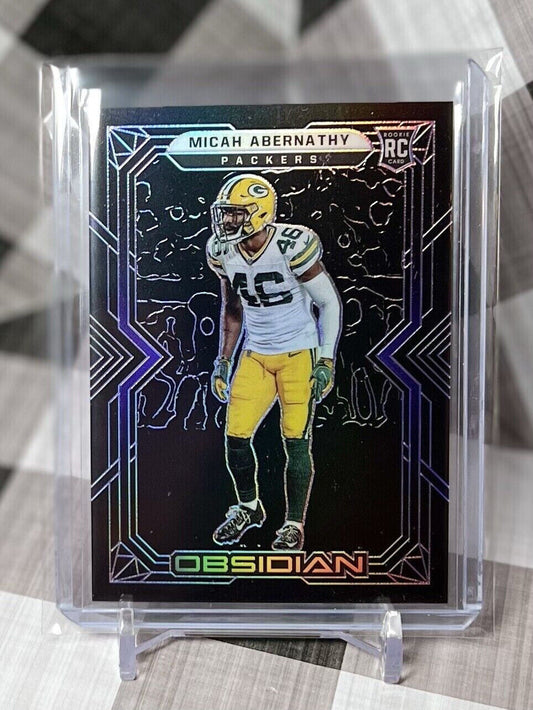 MICAH ABERNATHY 2022 OBSIDIAN ELECTRIC ETCH PURPLE ROOKIE /100 #175 PACKERS RC