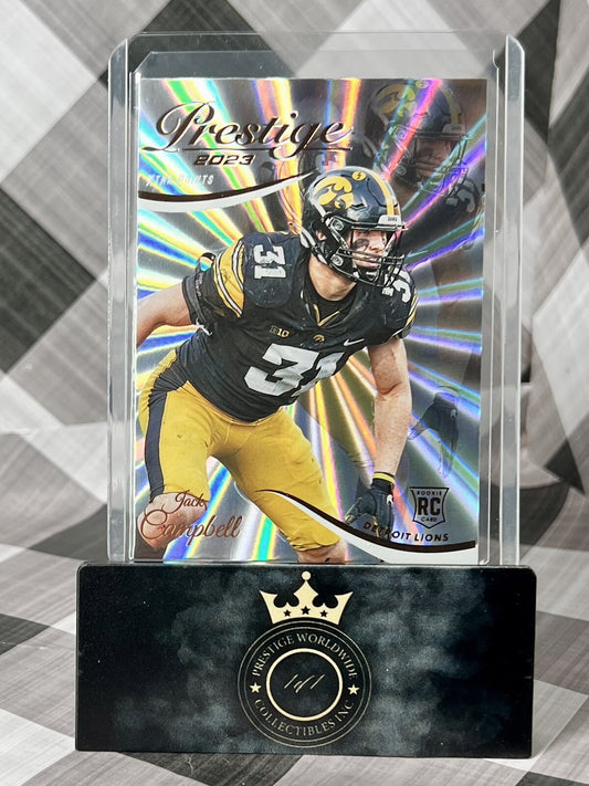 Jack Campbell 2023 Prestige Xtra Points Sunburst Rookie #342 Detroit Lions RC