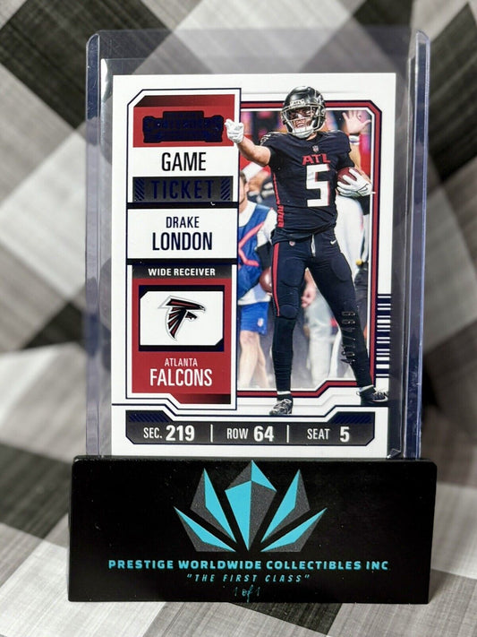 Drake London 2023 Panini Contenders Green Season Ticket /499 #5 Atlanta Falcons