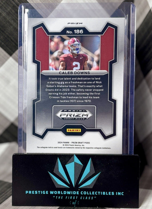 Caleb Downs 2024 Panini Prizm Draft Picks Red Ice Rated Prospect #186 Ohio State