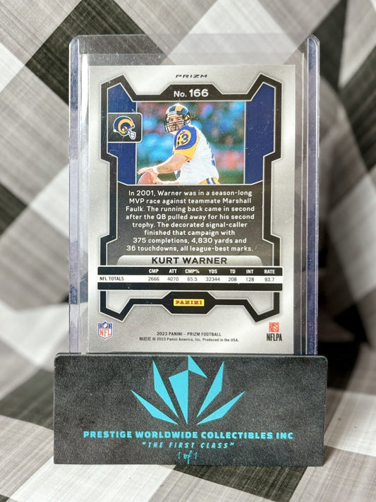 Kurt Warner 2023 Panini Prizm Silver Prizm #166 Los Angeles Rams & AZ Cardinals
