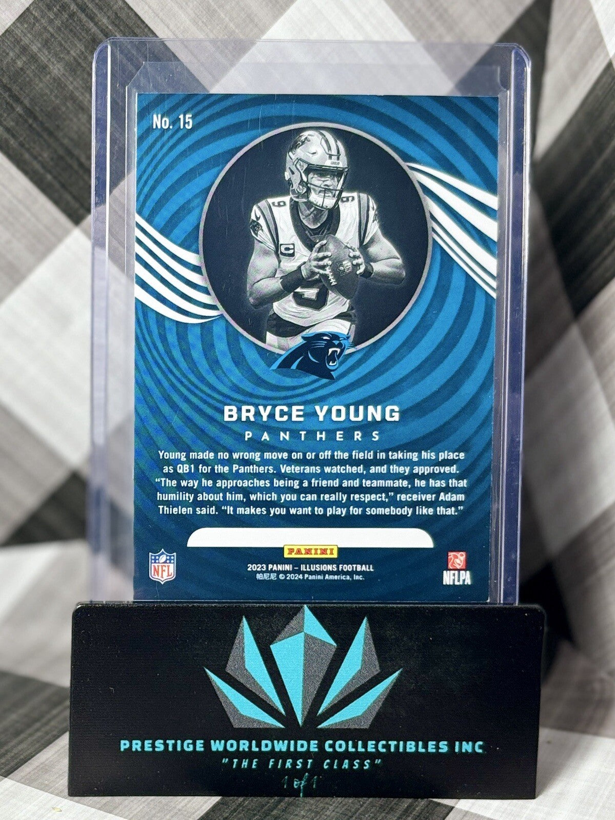 Bryce Young 2023 Illusions Orange Trophy Collection Rookie #15 Carolina Panthers