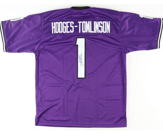 Trevius Hodges-Tomlinson Signed TCU College Purple Custom Football Jersey (JSA)