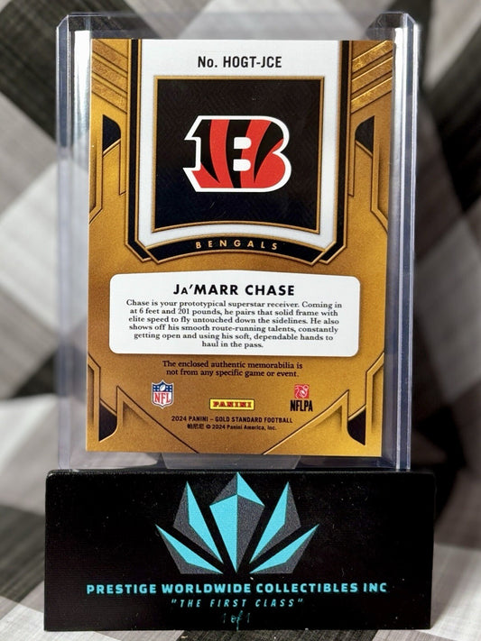 Ja'Marr Chase 2024 Gold Standard Heart of Gold Threads /199 #HOGT-JCE Bengals
