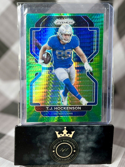TJ Hockenson 2021 Panini Prizm Green Hyper Prizm /175 #147 Detroit Lions SP