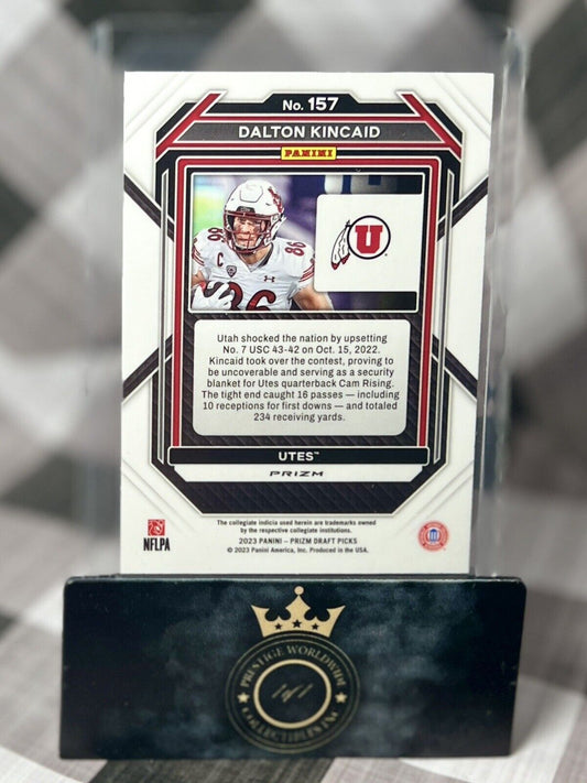Dalton Kincaid 2023 Prizm Draft Picks Red Cracked Ice #157 Utah SDSU & Bills