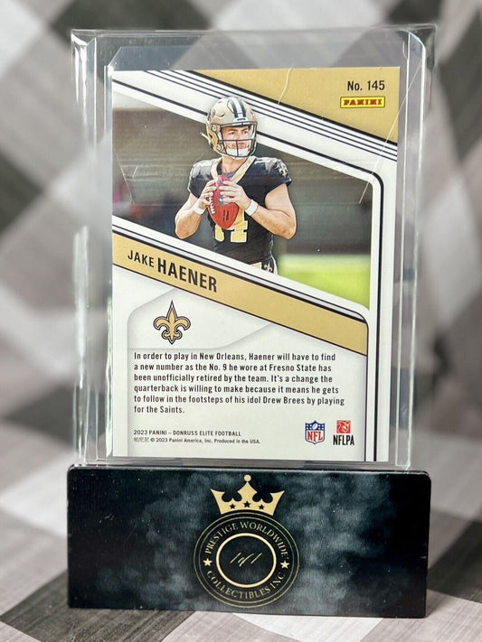 Jake Haener 2023 Panini Donruss Elite Silver Holo Rookie /999 #145 NO Saints RC