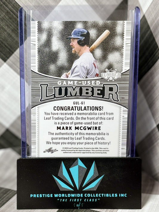 Mark McGwire 2024 Leaf Lumber Game Used Bat Bronze /40 #GUL- 61 STL Cardinals