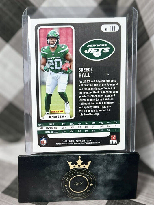 Breece Hall 2022 Panini Absolute Silver Spectrum Prizm #114 New York Jets RC