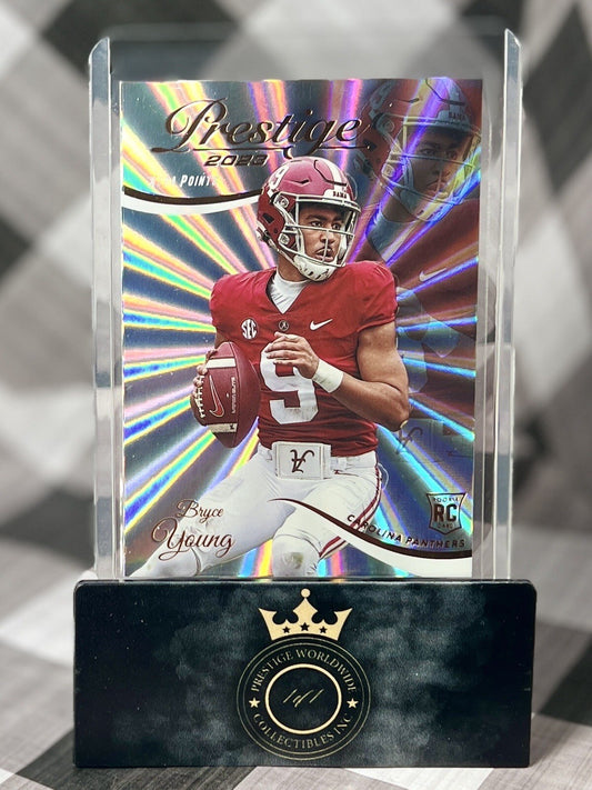 Bryce Young 2023 Prestige Xtra Points Sunburst Rookie #311 Carolina Panthers RC