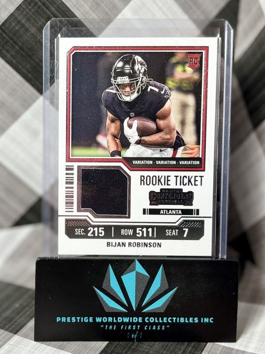 Bijan Robinson 2023 Contenders Rookie Ticket Variation Patch #TS4V Falcons RC