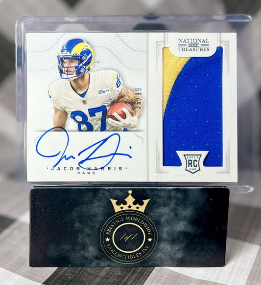 Jacob Harris 2021 National Treasures Rookie Patch Auto /99 #CRS-JH Chargers RPA