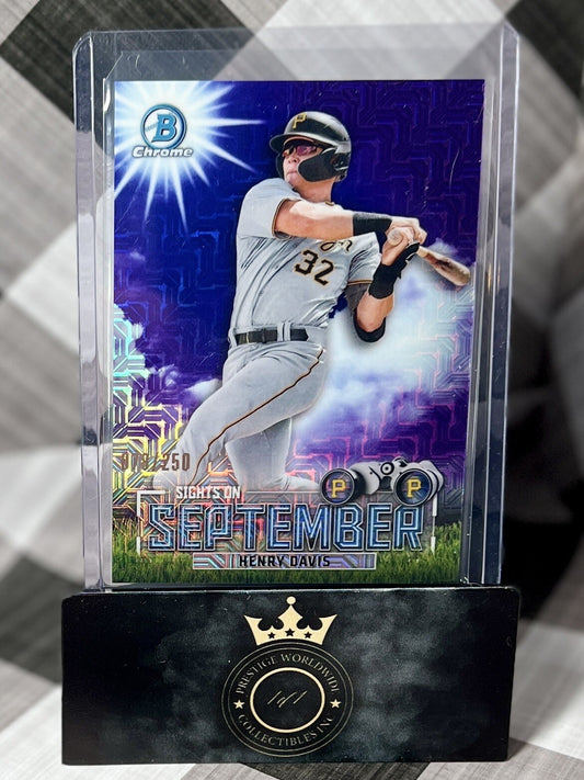 Henry Davis 2023 Bowman Chrome Sights on September Purple Refr. /250 #SOS-18 PIT