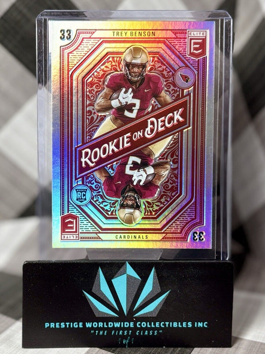 Trey Benson 2024 Panini Donruss Elite Rookie On Deck #18 Arizona Cardinals RC