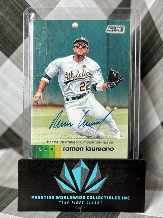 Ramon Laureano 2020 Topps Stadium Club Auto #ARLA Athletics Guardians Braves