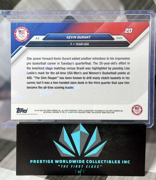 Kevin Durant 2024 Topps Now Olympics #20 USA Basketball