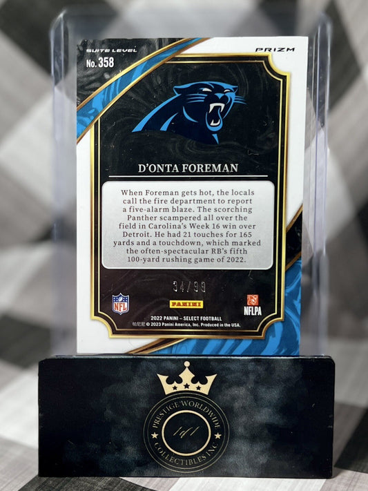 Dâ€™onta Foreman 2022 Select Blue Suite Level /99 #358 Carolina Panthers & Bears