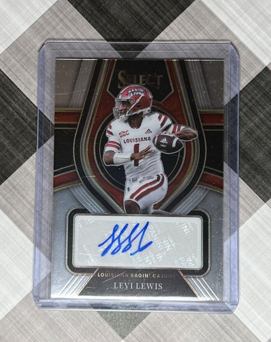 Levi Lewis 2022 Select Silver Prizm Auto RS-LLE Louisiana Ragin Cajuns