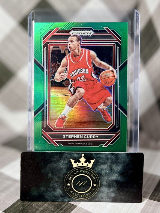 Stephen Curry 2023 Panini Prizm Draft Picks Green Prizm #53 GS Warriors & DAV