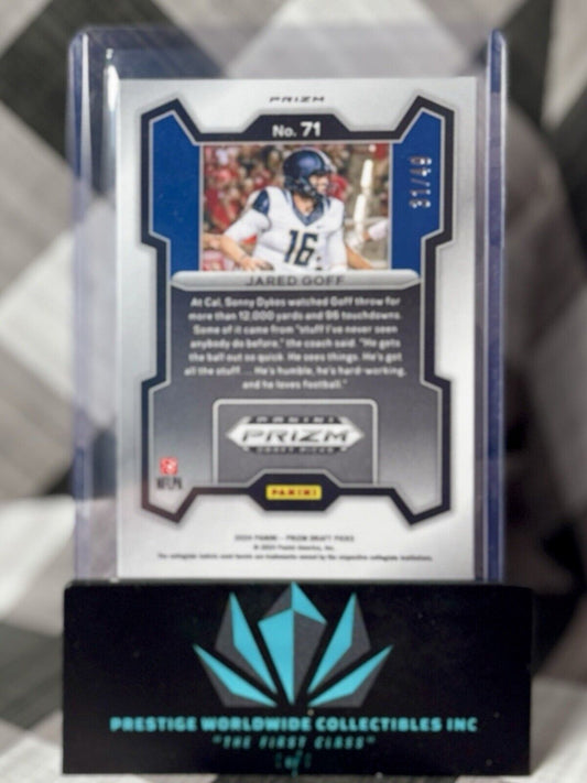 Jared Goff 2024 Panini Prizm Draft Picks Red Flash Prizm /49 #71 Detroit Lions
