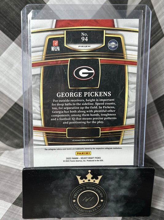 George Pickens 2022 Select Draft Picks Silver Holo Prizm #94 Pitt Steelers RC GA