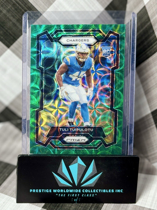 Tuli Tuipulotu 2023 Prizm Green Scope Rookie /75 #354 Los Angeles Chargers RC