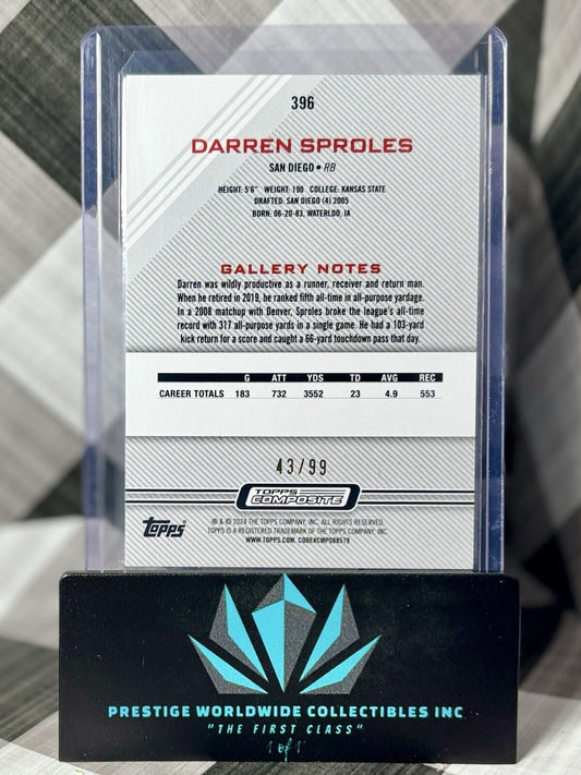 Darren Sproles 2023 Topps Composite Gallery Silver Refractor /99 #396 Chargers