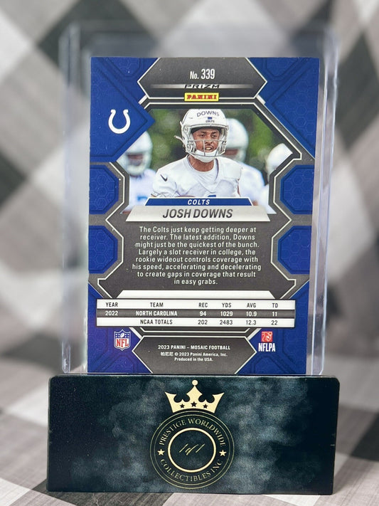 Josh Downs 2023 Panini Mosaic Green Prizm Rookie #339 Indianapolis Colts RC