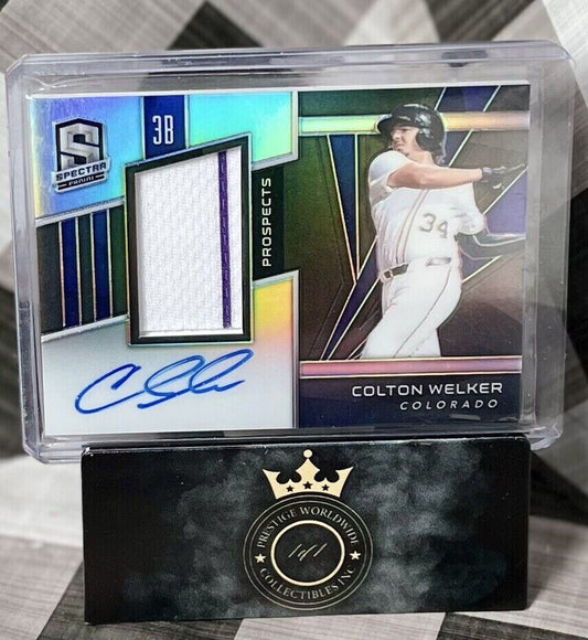 COLTON WELKER 2020 Panini SPECTRA PROSPECT JERSEY AUTO /199 #SPJA-CW - ROCKIES