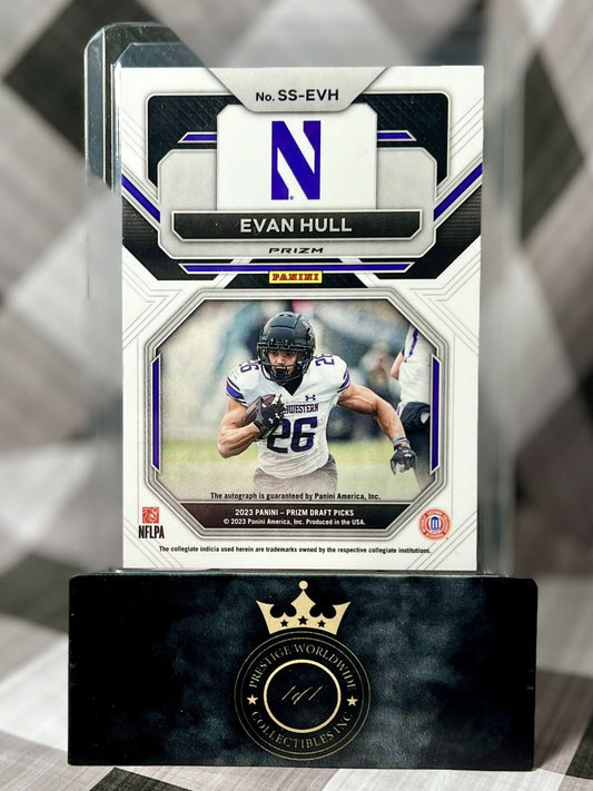Evan Hull 2023 Panini Prizm Draft Picks Sensational Auto Rookie #SS-EVH NWU INDY